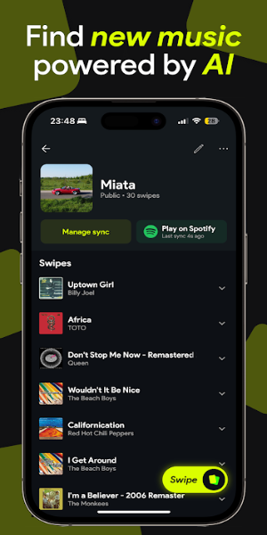 Swipefy untuk spotify