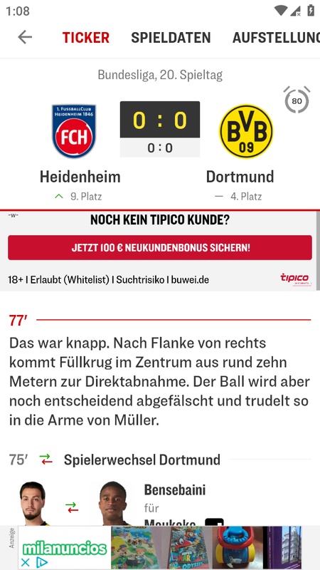 kicker Fußball News ဖန်သားပြင်ဓာတ်ပုံ 1