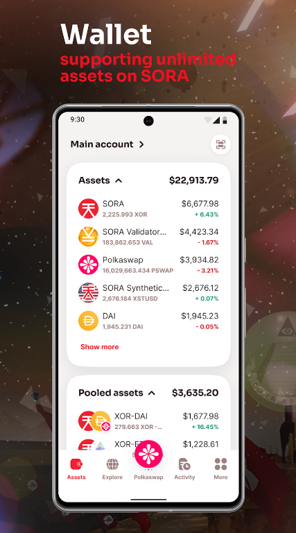 SORA Wallet Polkaswap Tangkapan skrin 1