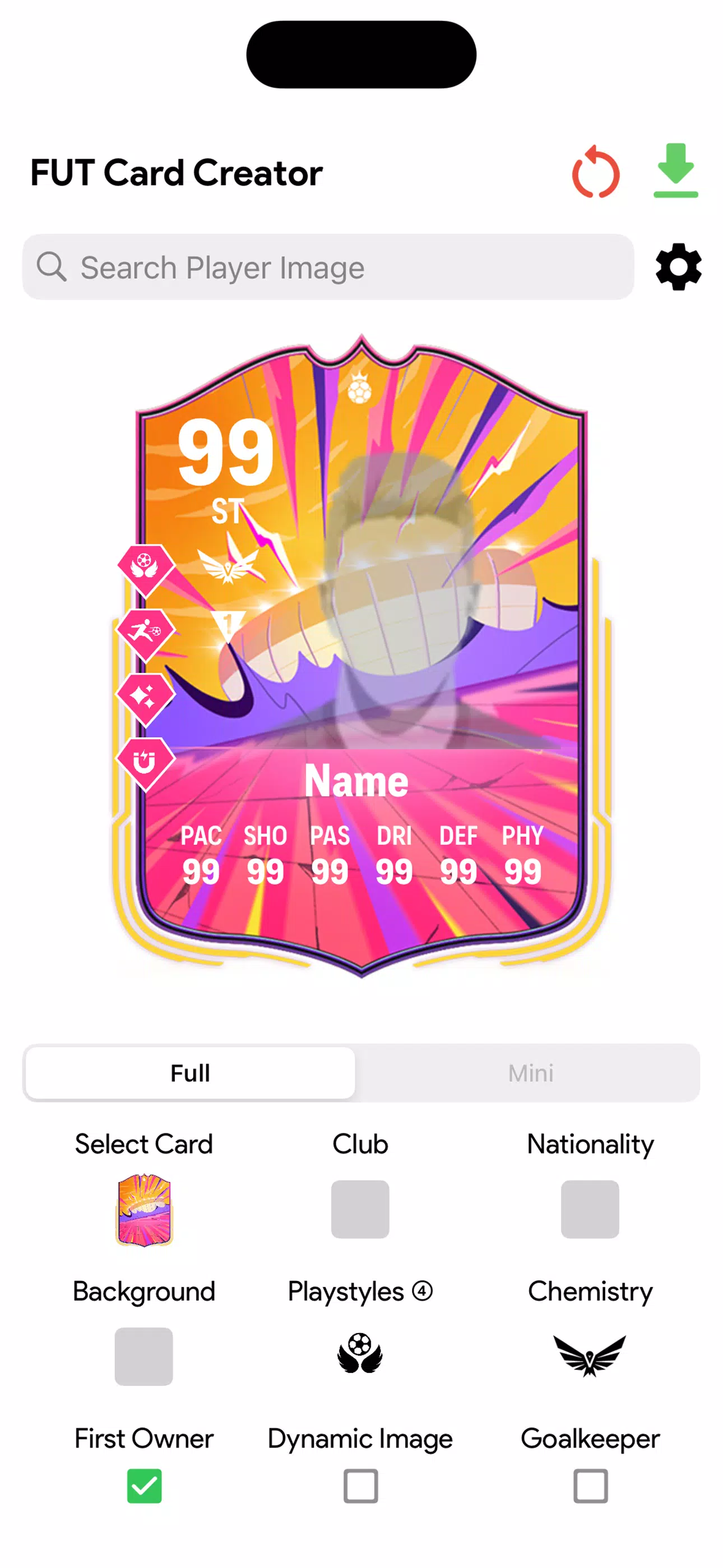 Schermata FC Card Creator 25 0