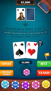 Casino BlackJack 21 Card Game Ekran Görüntüsü 1