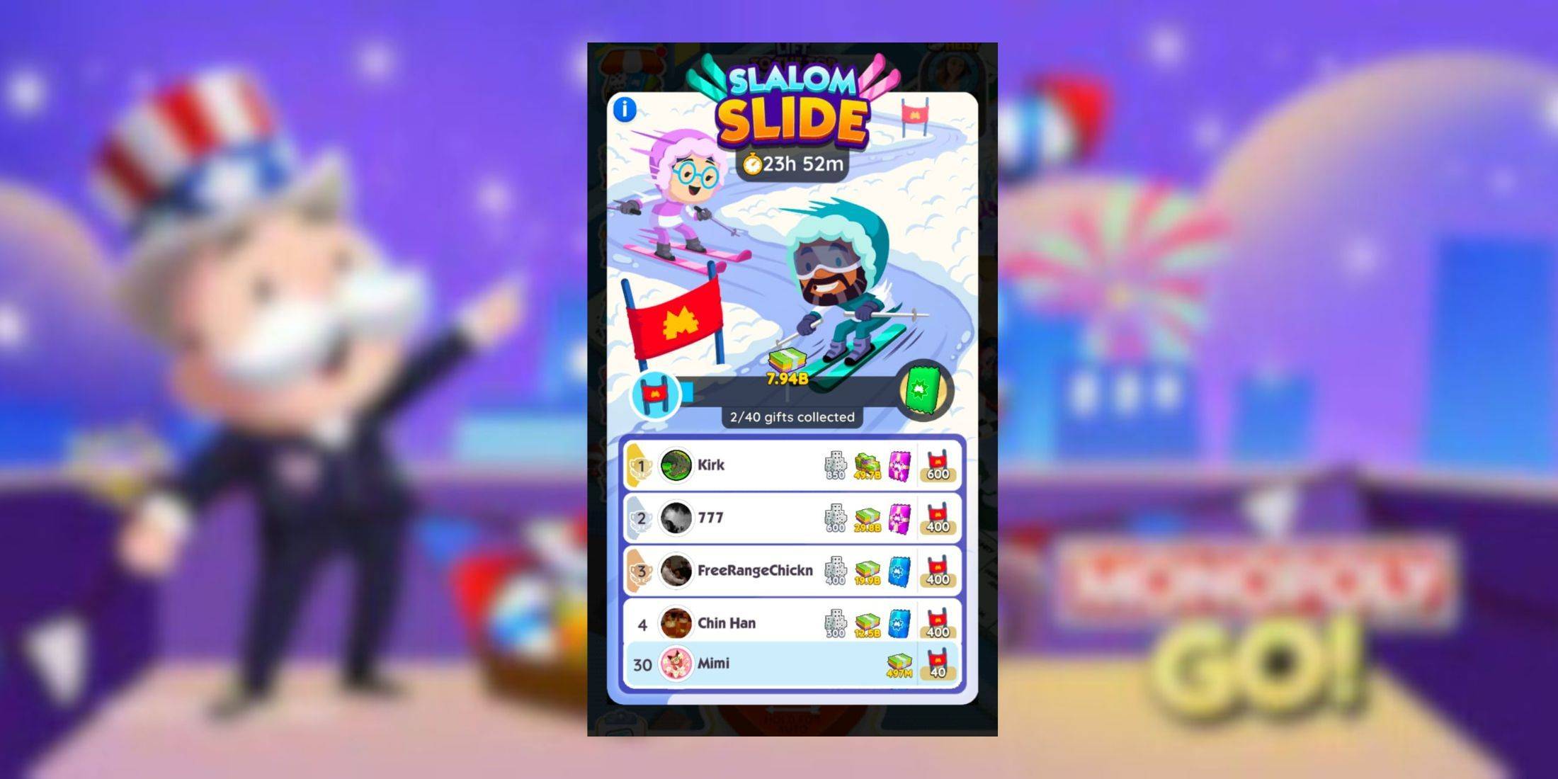 独占GO：Slalom Slideの報酬とマイルストーン