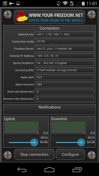 Your Freedom VPN Client スクリーンショット 3