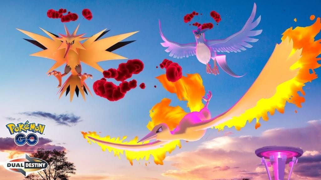 Pokemon GO key art for the Legendary Flight featuring Dynamax Moltres