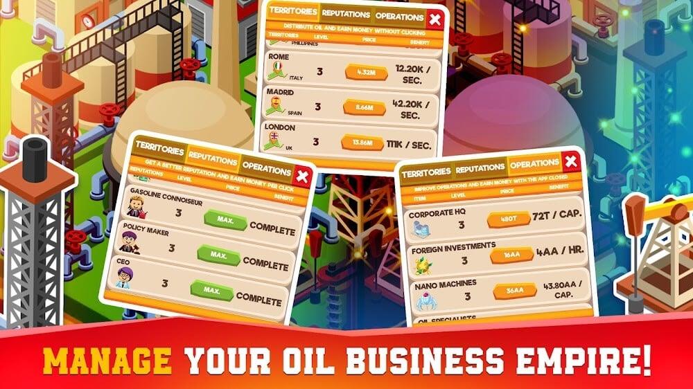 Oil Tycoon idle tap miner game Schermafbeelding 2