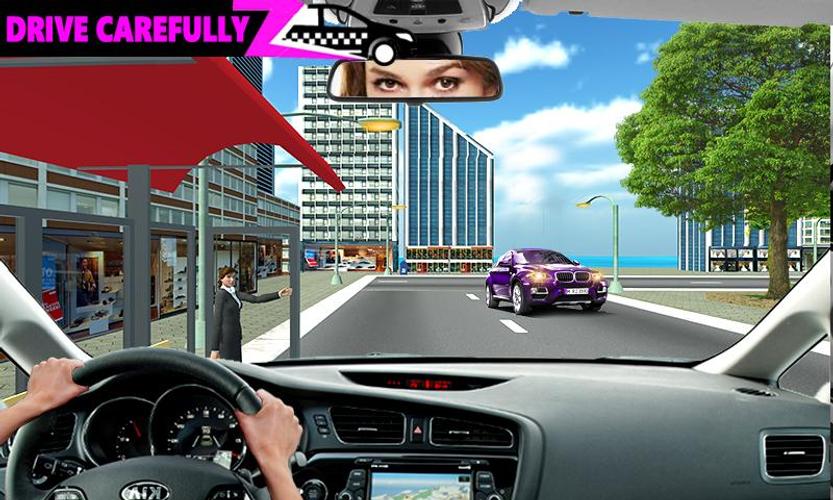 Pink Taxi Driving Game 3D Ảnh chụp màn hình 0