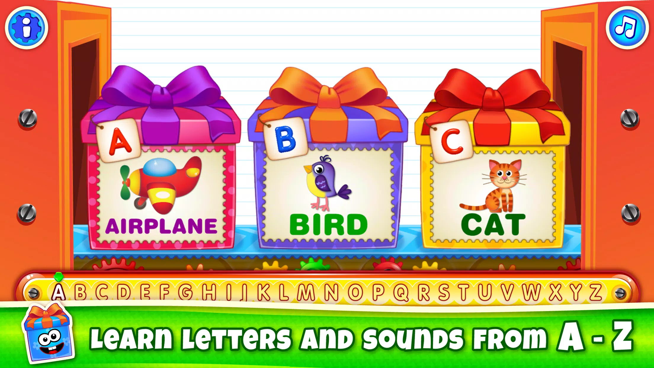 Bini ABC Kids Alphabet Games! Ảnh chụp màn hình 0