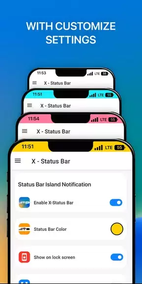 iCenter iOS 16: X - Status Bar স্ক্রিনশট 0