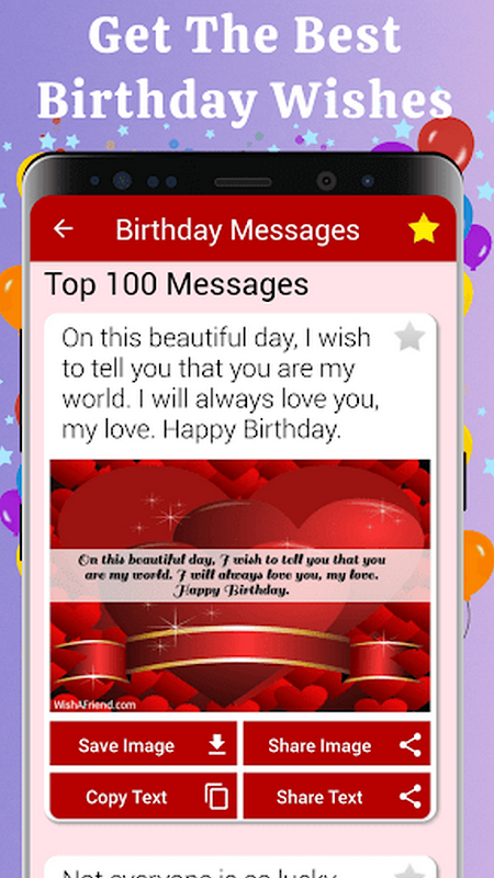 Cumpleaños cartas y mensajes Screenshot 1