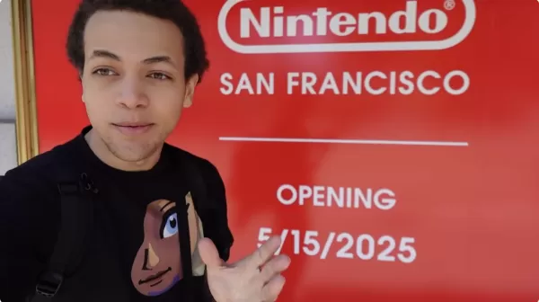 Camper đang chờ chuyển đổi 2 tại cửa hàng San Francisco Nintendo trước khi mở cửa