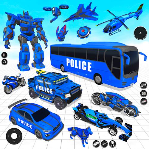 Police Bus Robot Bike Games 스크린샷 0