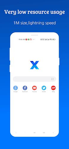 XBrowser - Mini & Super fast ဖန်သားပြင်ဓာတ်ပုံ 0