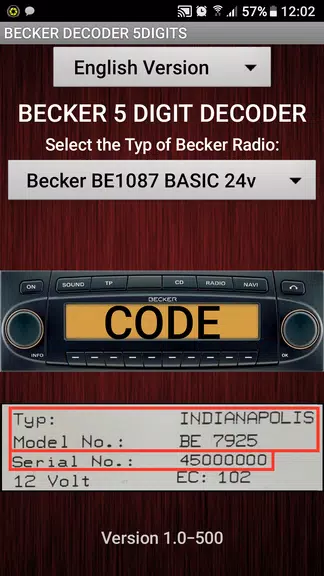 Becker 5Digit Radio Code Скриншот 0