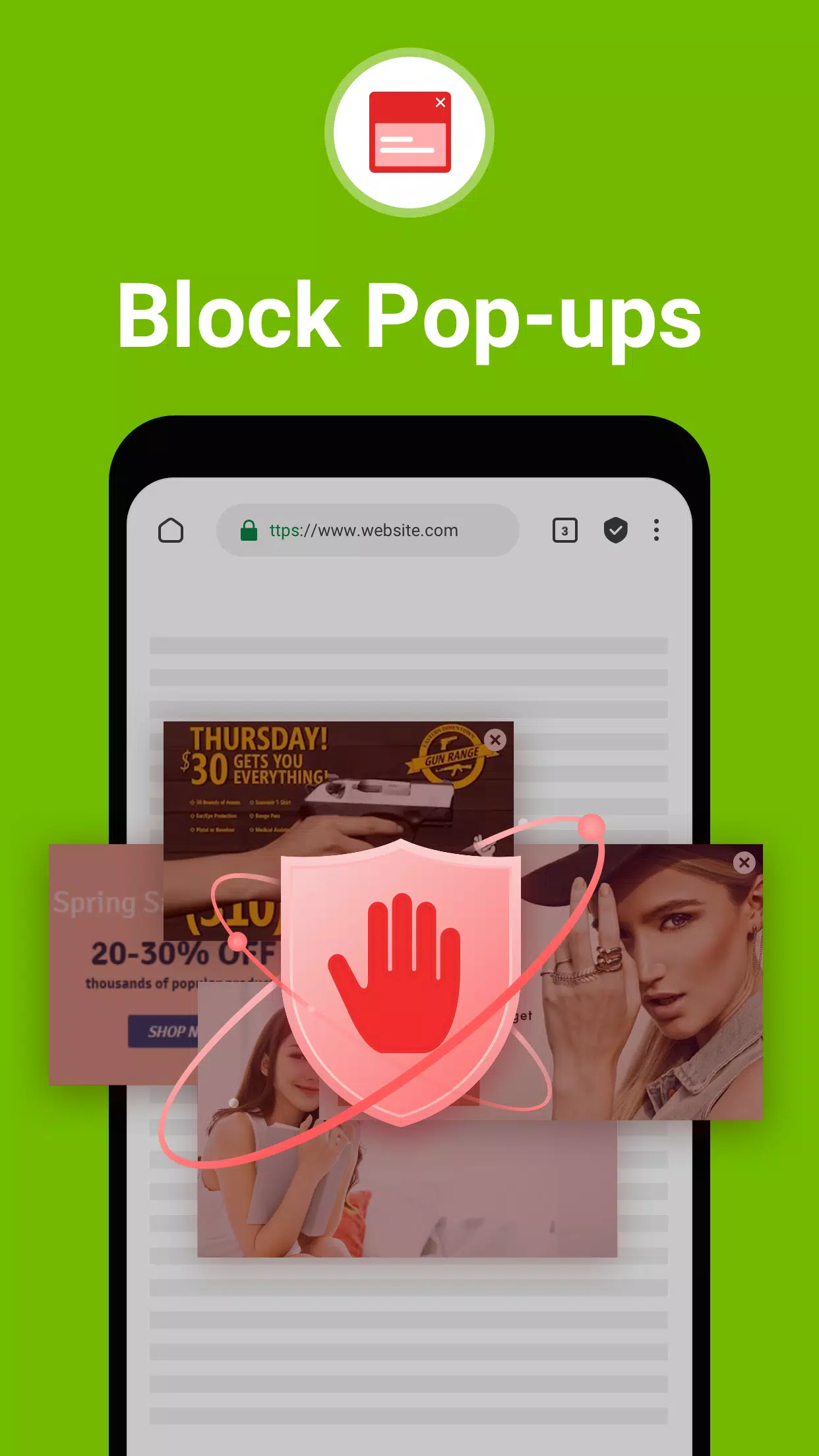 FAB Adblocker Browser: Adblock Captura de tela 1