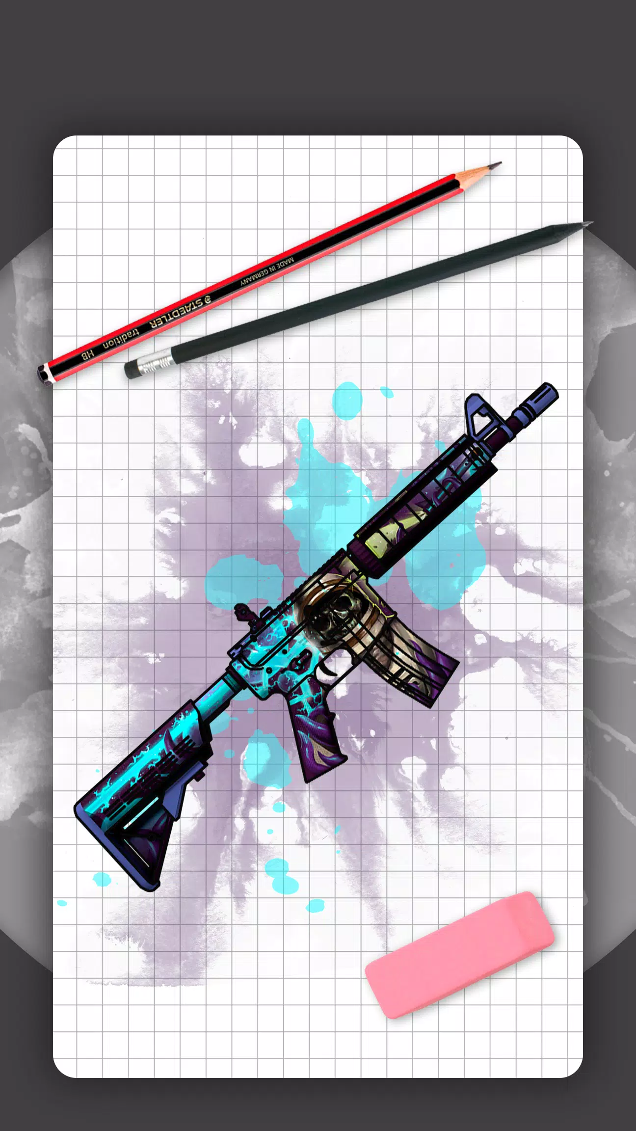 Schermata How to draw weapons. Skins 0