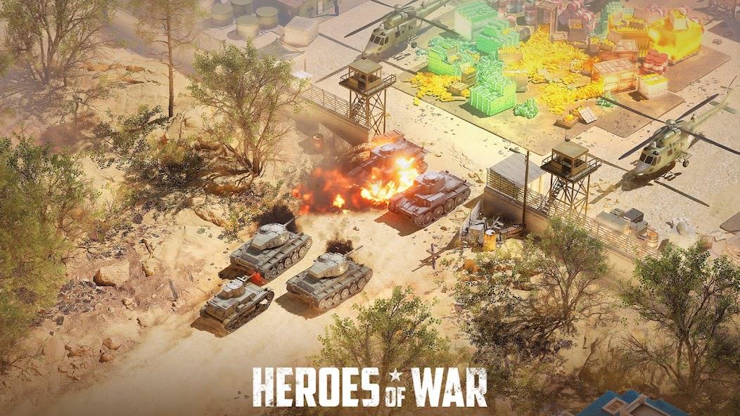 Heroes of War: Idle army game Mod 螢幕截圖 1