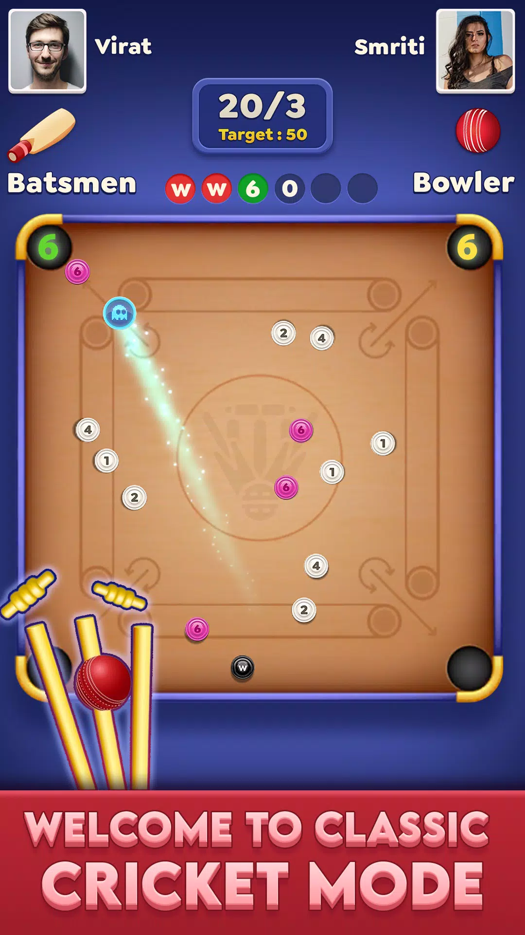 Carrom Cricket 螢幕截圖 1