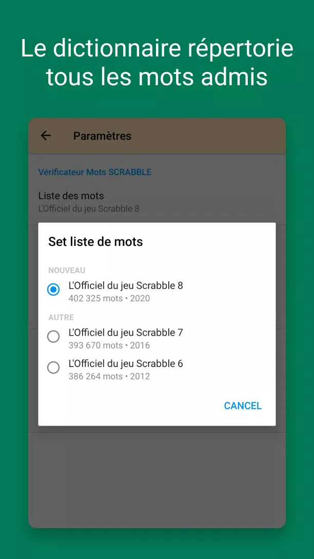 Verificateur Mots SCRABBLE Capture d'écran 2
