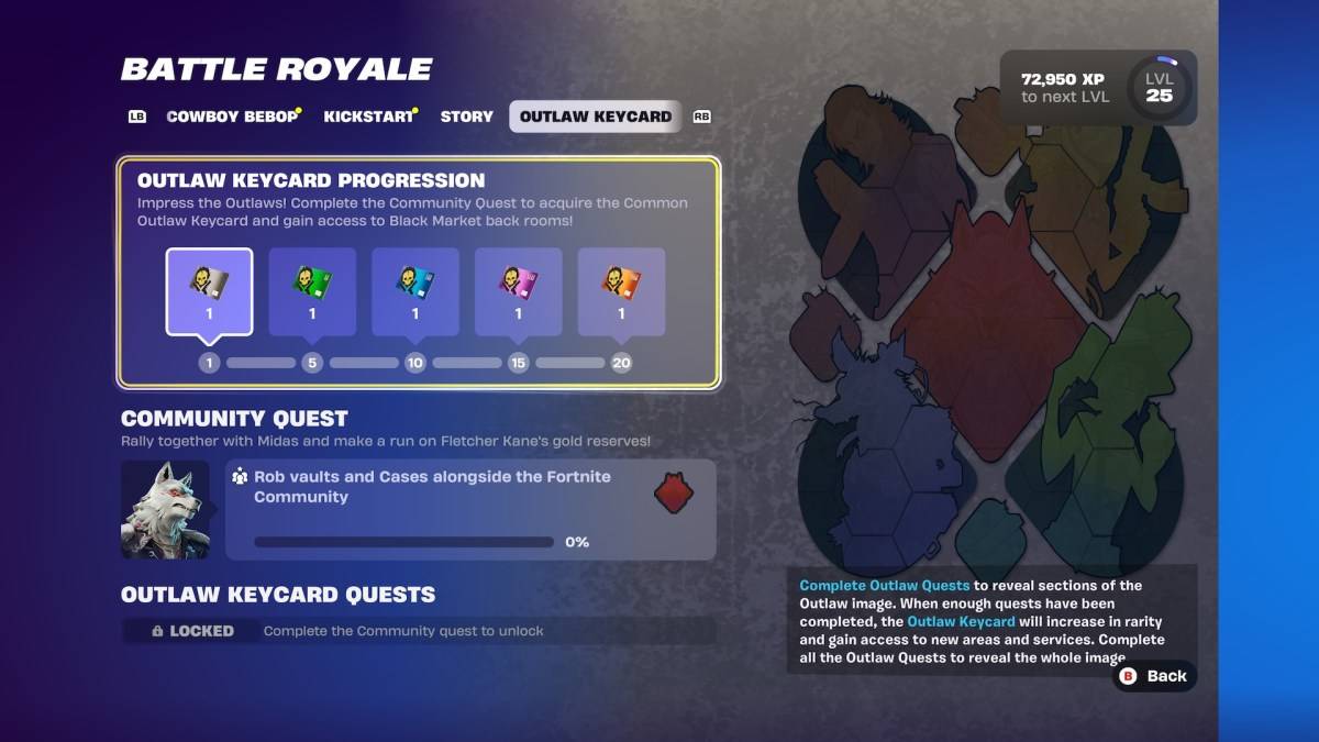 การอัพเกรดคีย์กฎหมายนอกกฎหมายใน Fortnite บทที่ 6