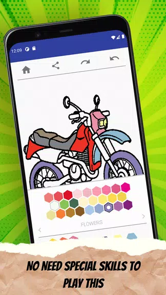 MotorBike Coloring Page Capture d'écran 2