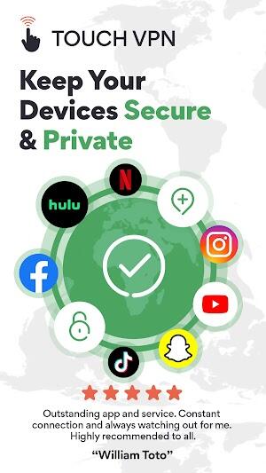 TouchVPN - VPN Proxy & Privacy 螢幕截圖 0