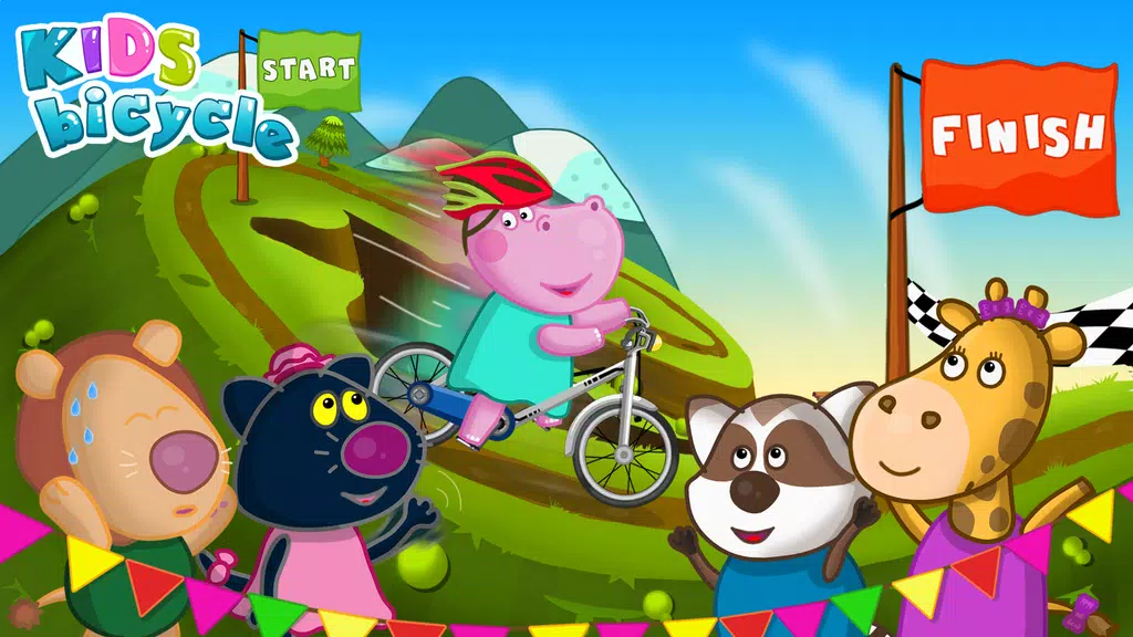 Hippo Bicycle: Kids Racing Ảnh chụp màn hình 0