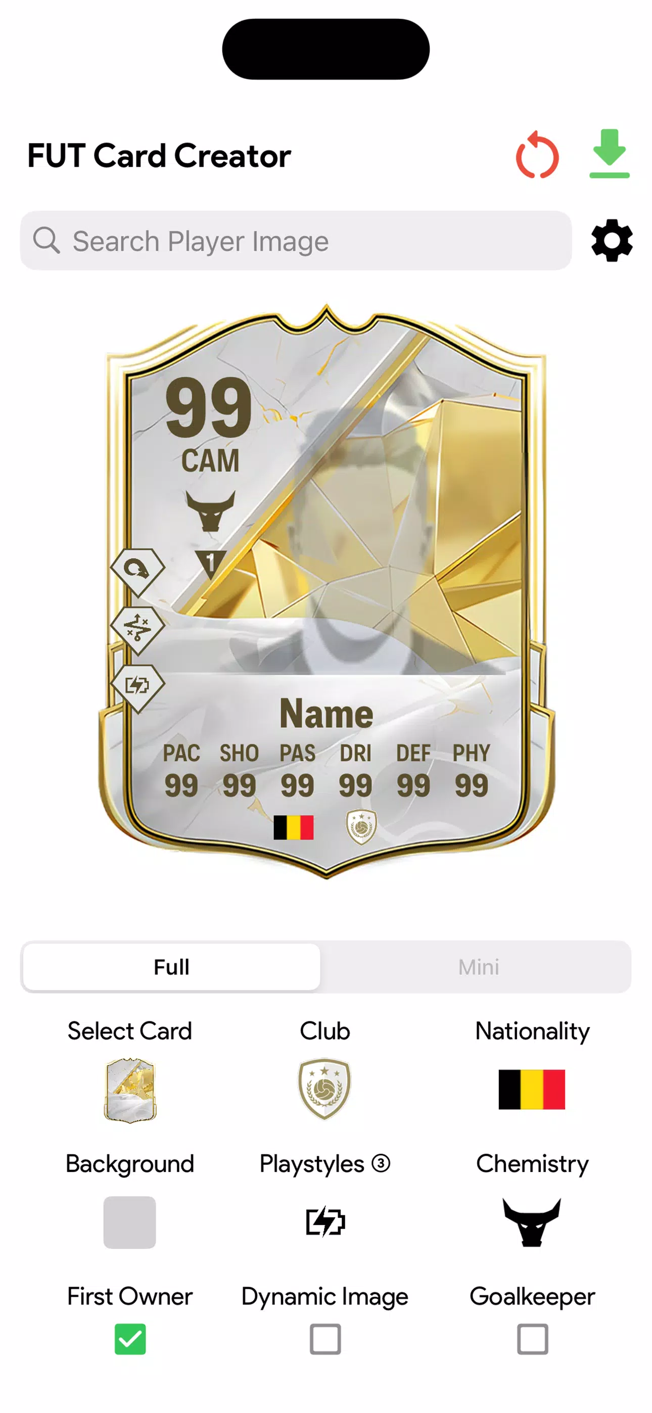 Schermata FC Card Creator 25 2