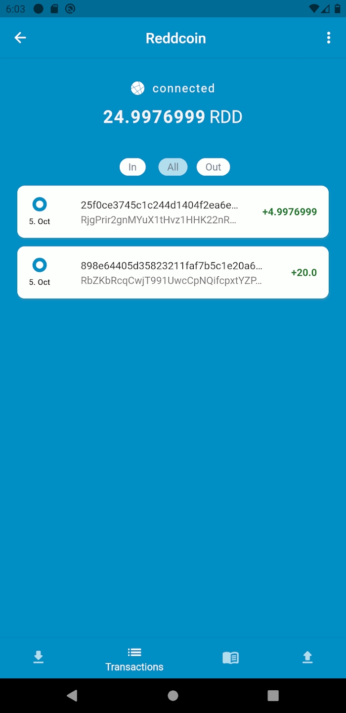 Reddcoin Mobile Wallet Zrzut ekranu 3