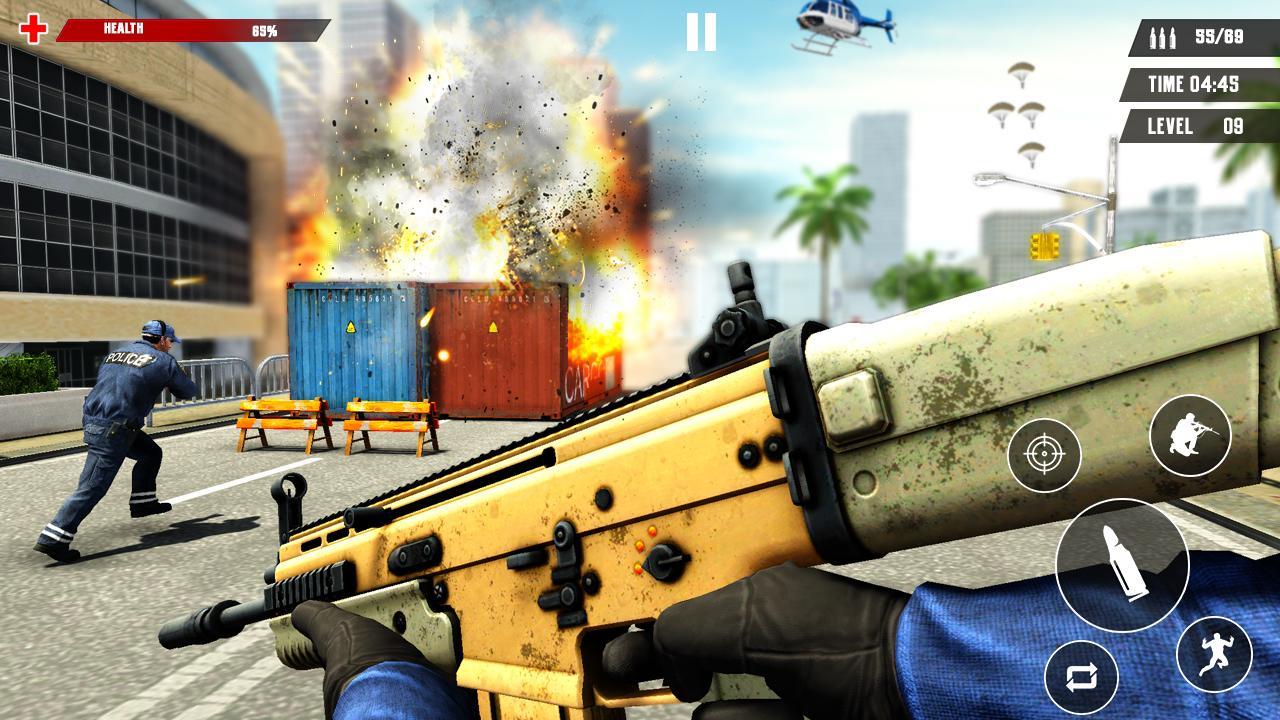 US Police Free Fire - Free Action Game 螢幕截圖 1