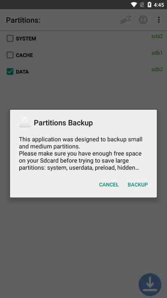 Partitions Backup and Restore 螢幕截圖 3