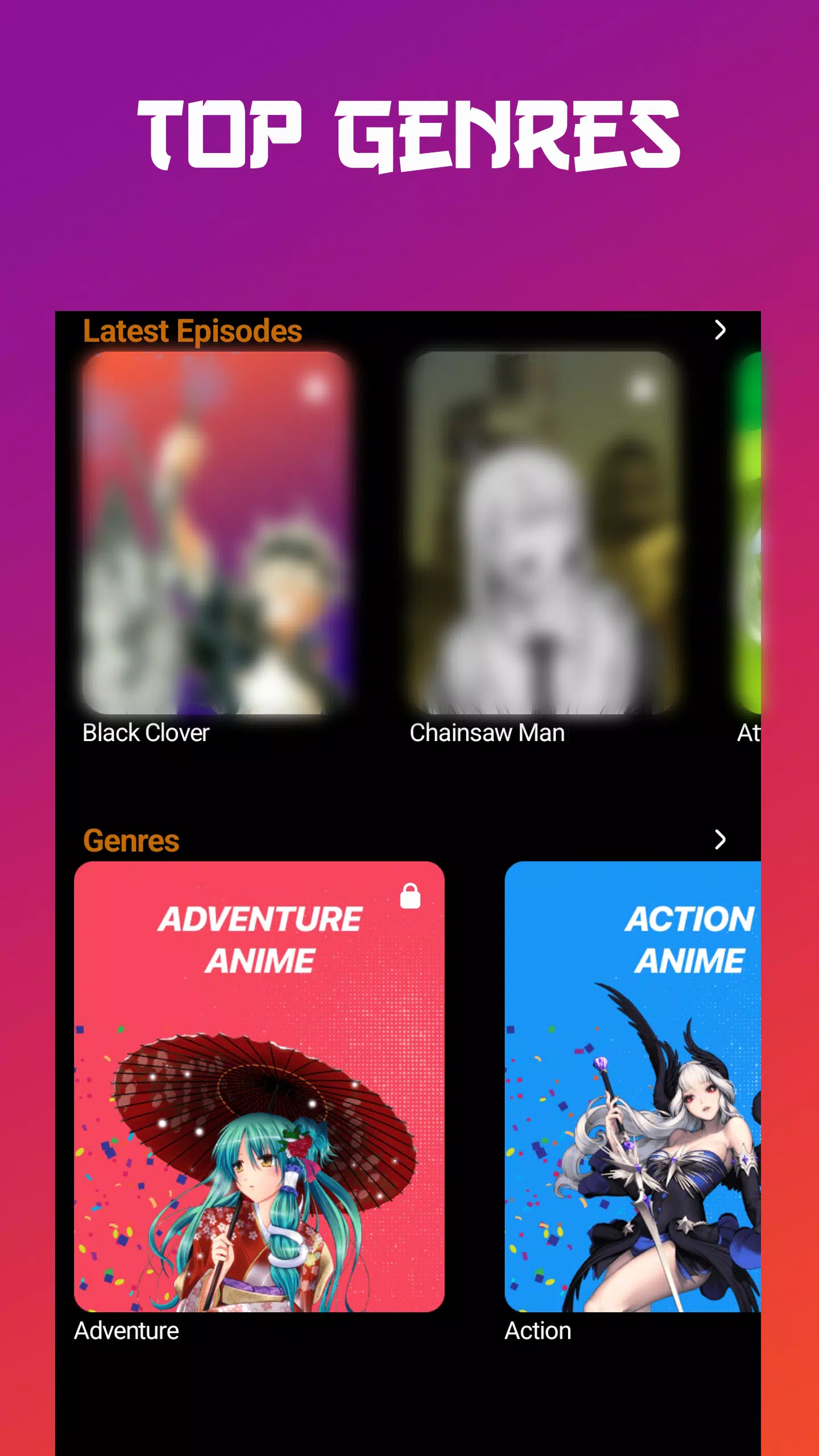 Anime tv - Anime Watching App Captura de tela 2