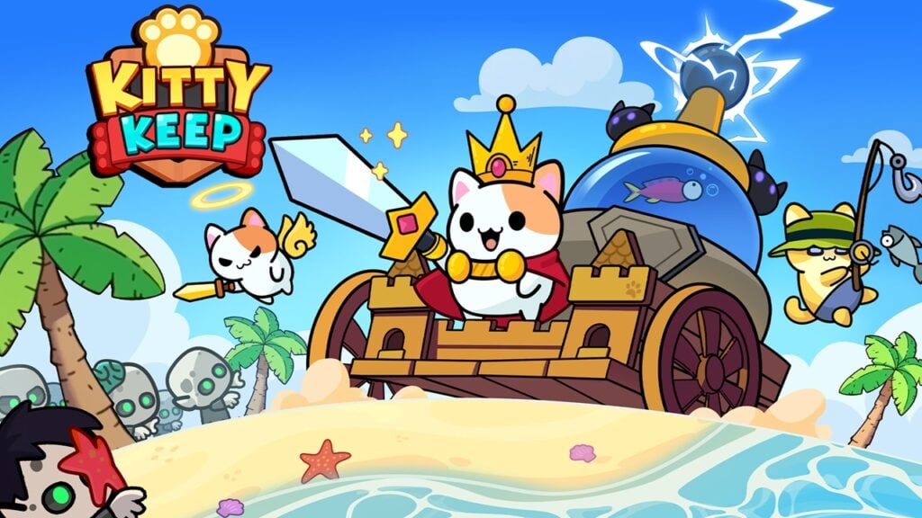 Cats en maillot de bain: jeu de défense de la tour de plage