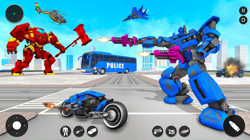 Police Bus Robot Bike Games 스크린샷 3