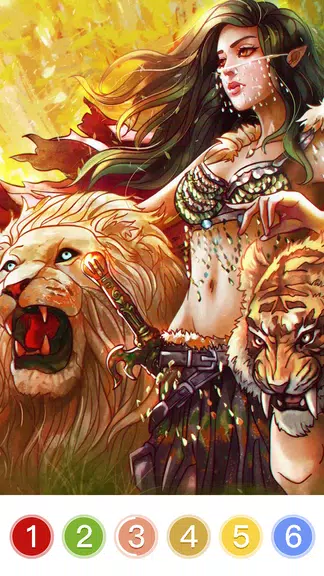 Fantasy Coloring Game, Paint by Number Offline Screenshot 3