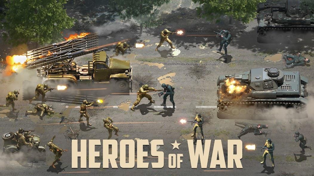 Heroes of War: Idle army game Mod 螢幕截圖 0