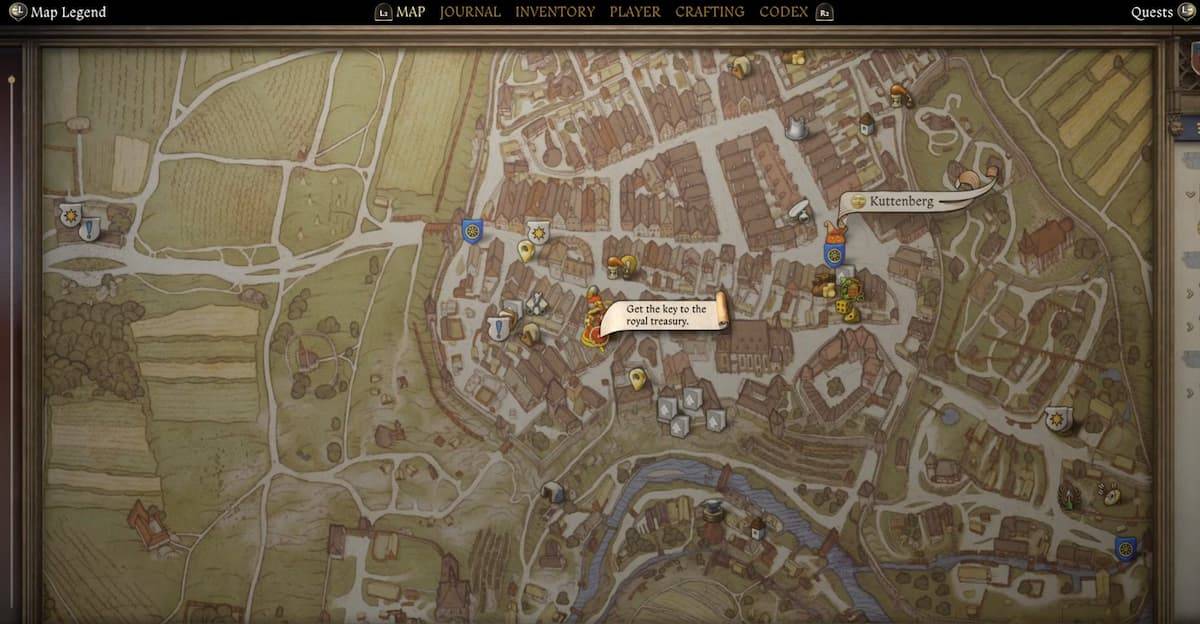 Map showing the location of the outhouse in Kingdom Come: Deliverance 2