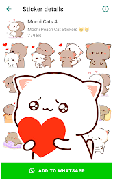 Mochi Cat Stickers for WhatsAp Ekran Görüntüsü 0