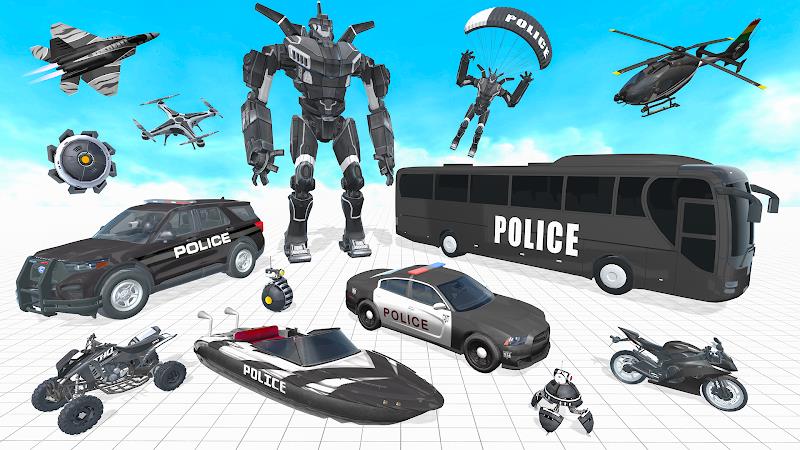 Police Bus Robot Bike Games 스크린샷 2