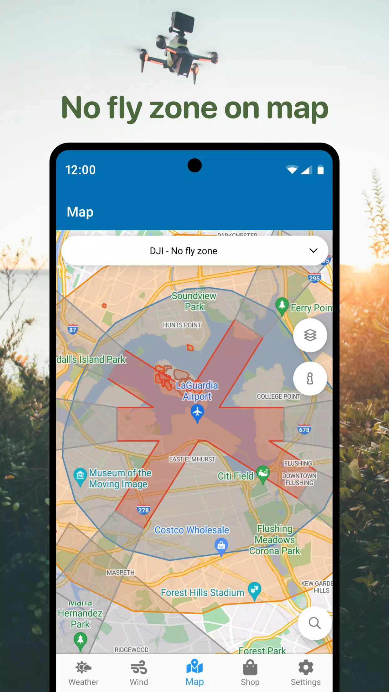 Schermata Drone App: Forecast for UAV 1