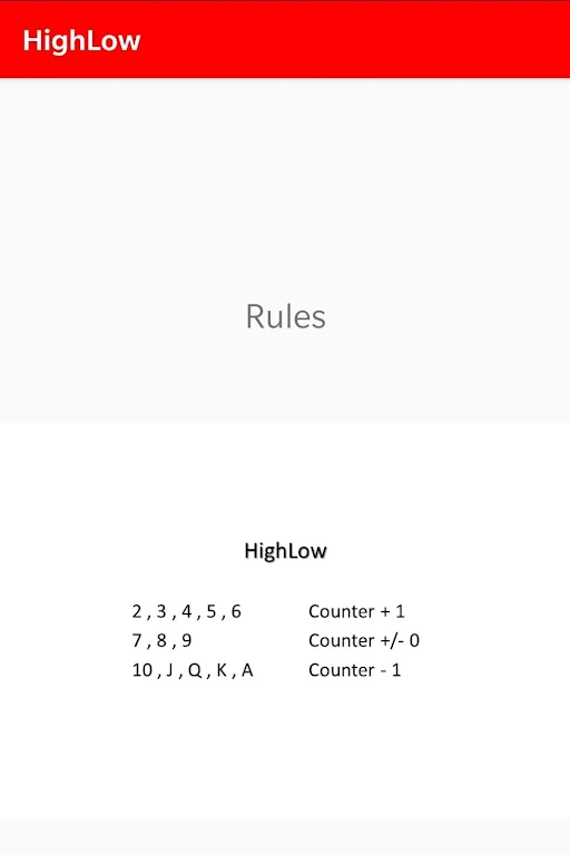 HighLow - BlackJack应用截图第1张
