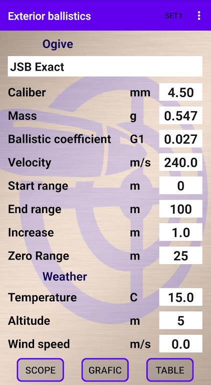 External ballistics calculator 螢幕截圖 0