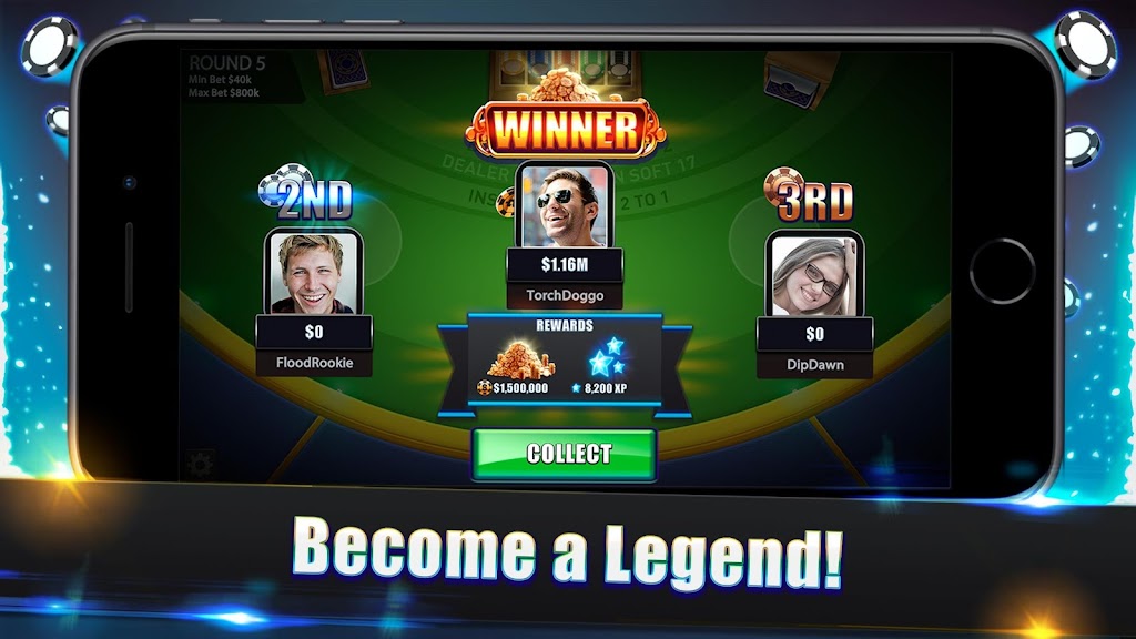 Blackjack Legends: 21 Online Multiplayer Casino Ảnh chụp màn hình 3