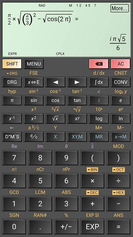 HiPER Scientific Calculator स्क्रीनशॉट 1