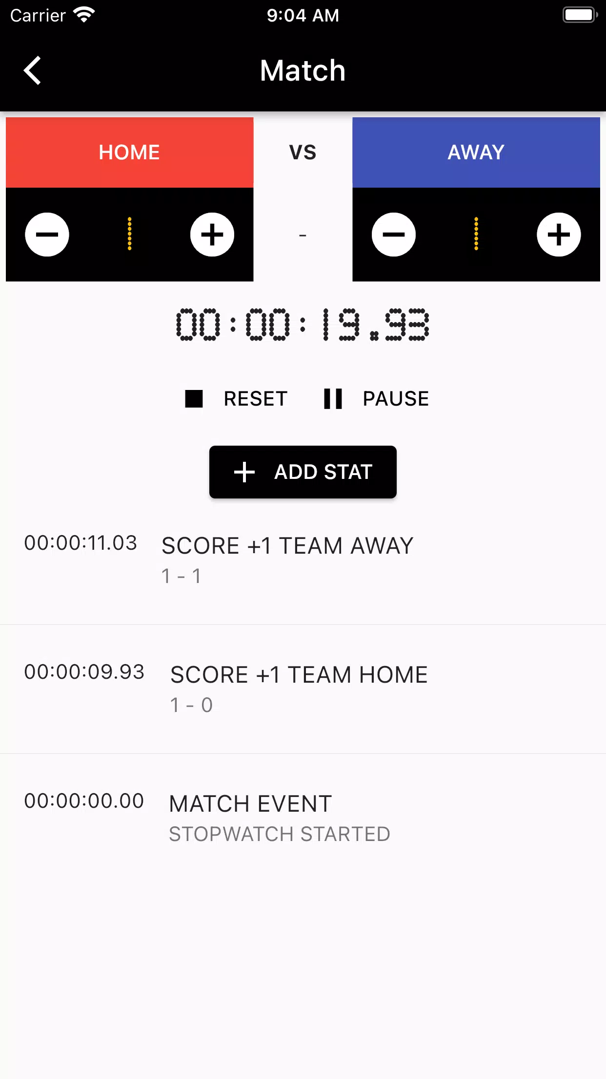 Schermata Match Scoreboard 1