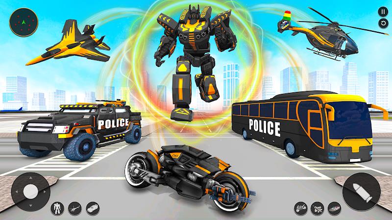 Police Bus Robot Bike Games 스크린샷 1