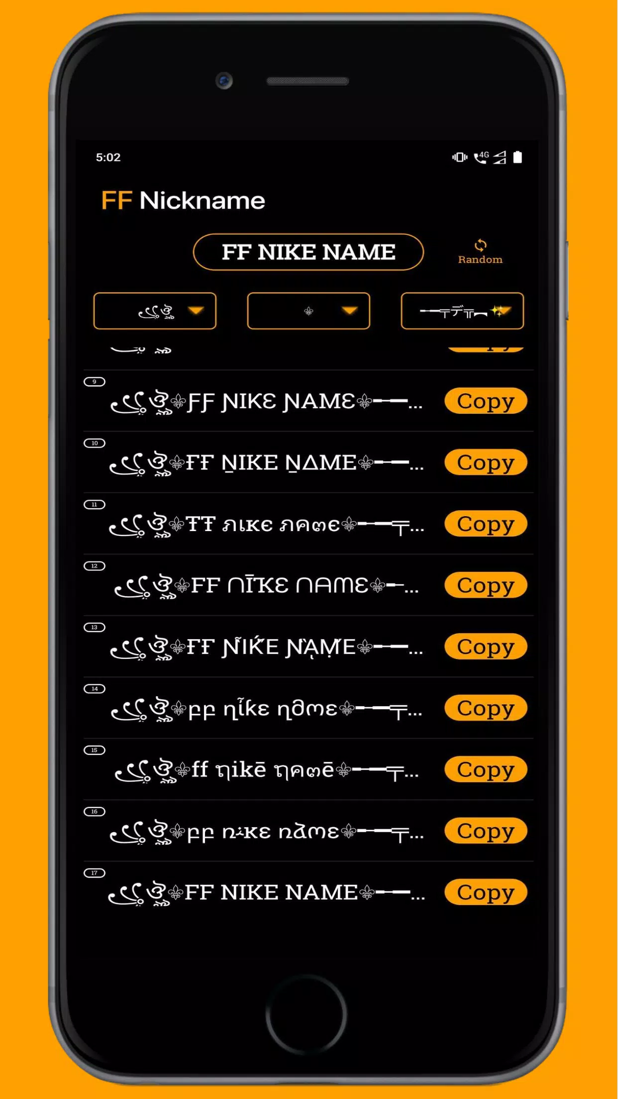 FF Name Creator - Nickname Generator For Games स्क्रीनशॉट 2