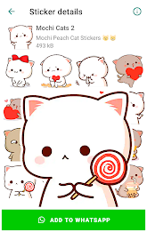 Mochi Cat Stickers for WhatsAp Capture d'écran 1