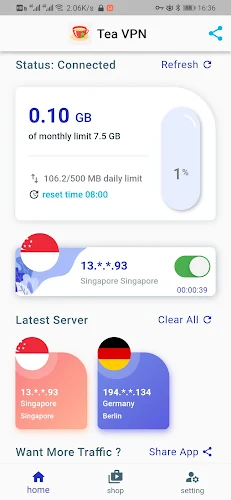 Tea VPN - Ikev2& WG Flutter VPN 스크린샷 0