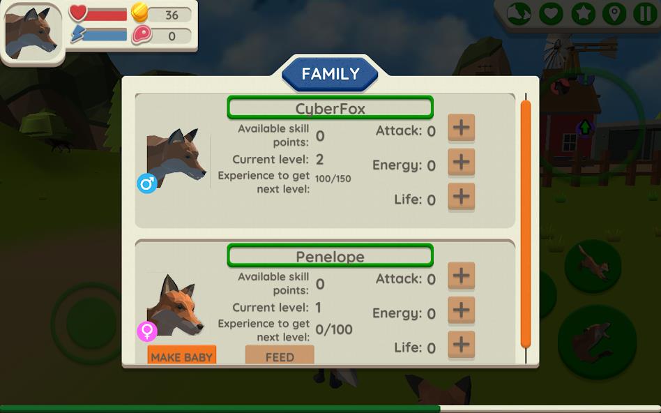 Fox Family - Animal Simulator Mod 螢幕截圖 3