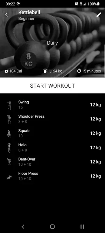 Kettlebell Home Workout Captura de pantalla 2